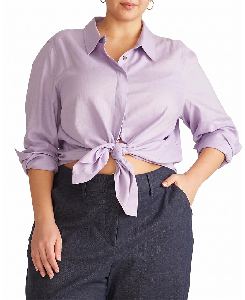 Universal Standard Women's Plus Elbe Stretch Linen Shirt