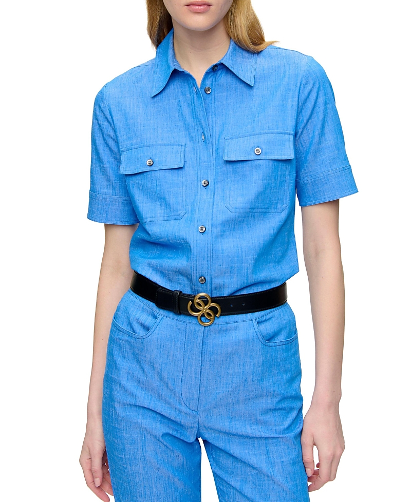 Callas Milano Vesper Stretch Denim Poplin Shirt