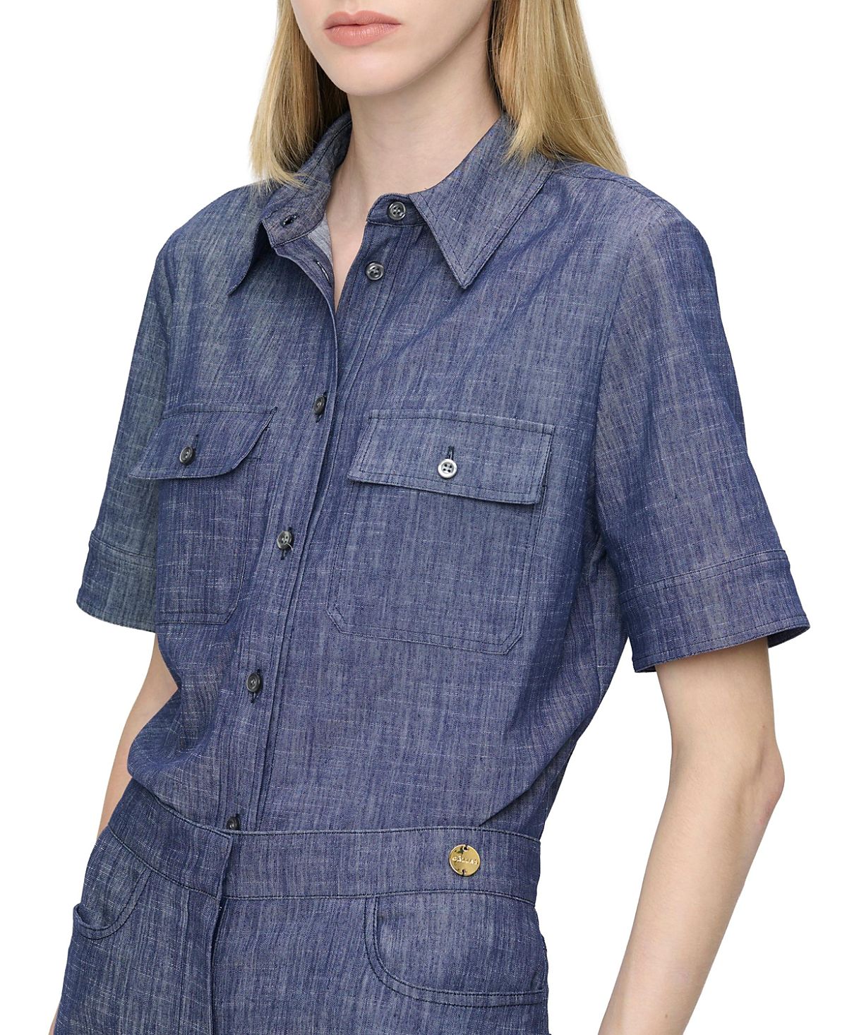 Callas Milano Vesper Stretch Denim Poplin Shirt