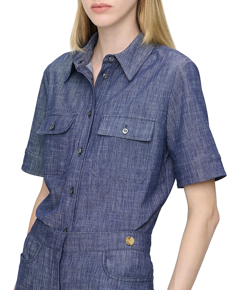 Callas Milano Vesper Stretch Denim Poplin Shirt