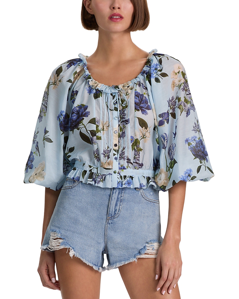 Alice and Olivia Mclaine Elbow Sleeve Cropped Blouse