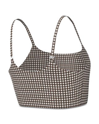 Dri-FIT Padded Longline Gingham Bra - thumbnail 2