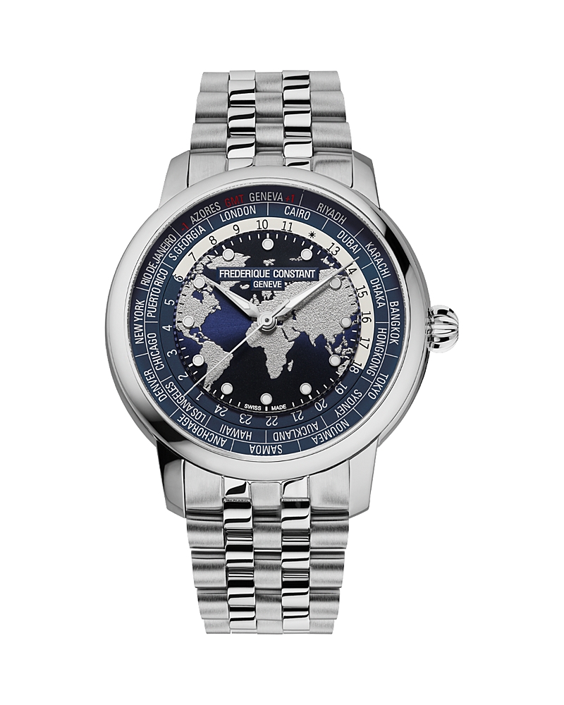 Frederique Constant Classic Worldtimer Manufacture Bracelet Watch, 40mm