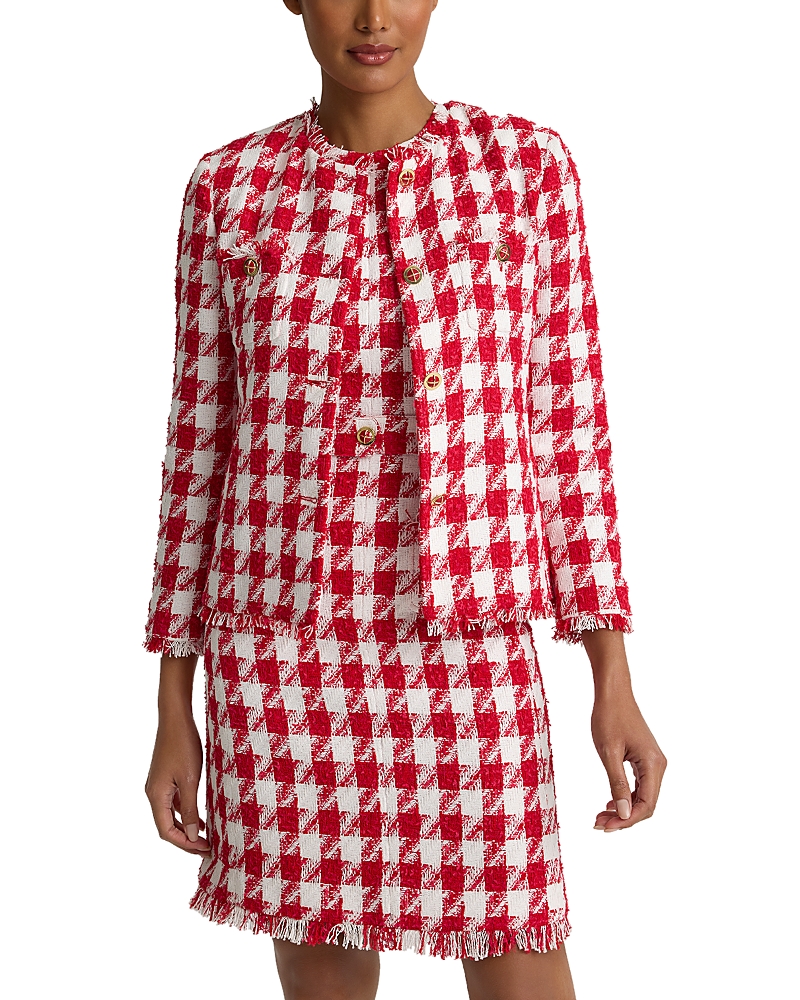 St. John Textured Gingham Jacket