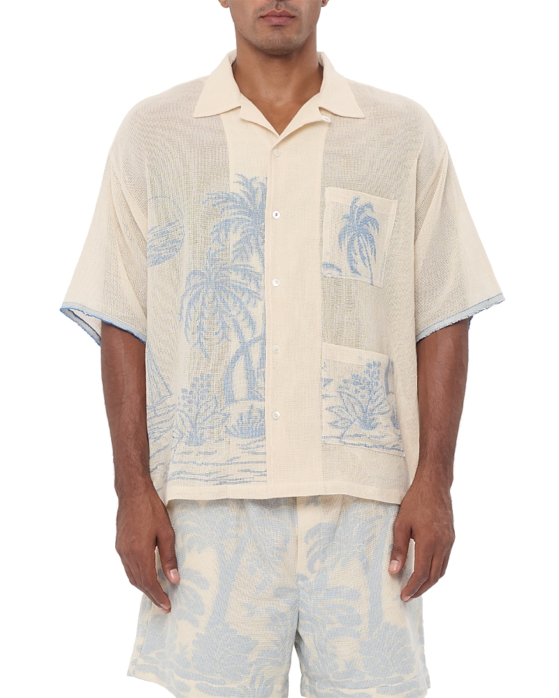 Baziszt Chand Palm Woven Graphic Shirt