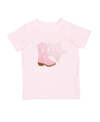 Girls' Bandana Cowgirl Patch Western Short Sleeve T-Shirt - Baby, Little Kid