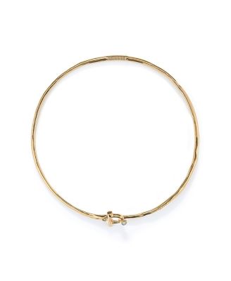  Choker Necklace with Front Clasp and White Topaz