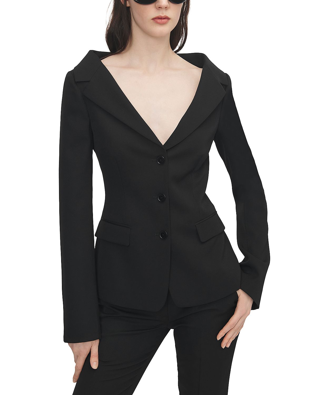 McQueen Wool Off-the-Shoulder Harness Jacket