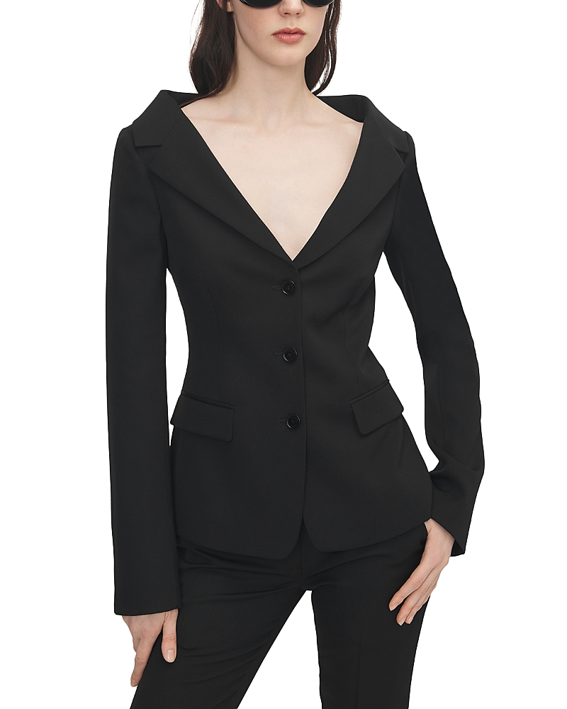 McQueen Wool Off-the-Shoulder Harness Jacket