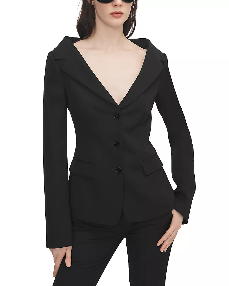 McQueen Wool Off-the-Shoulder Harness Jacket