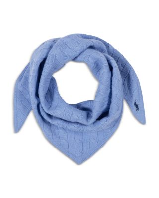 Cable Knit Wool & Cashmere Triangle Scarf