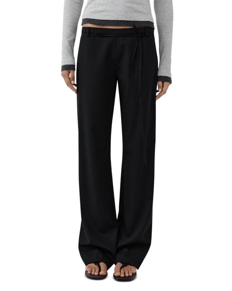 St. Agni '90s Rouleau Minimal Wool Pants in Black