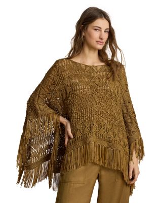 Fringed Poncho Sweater