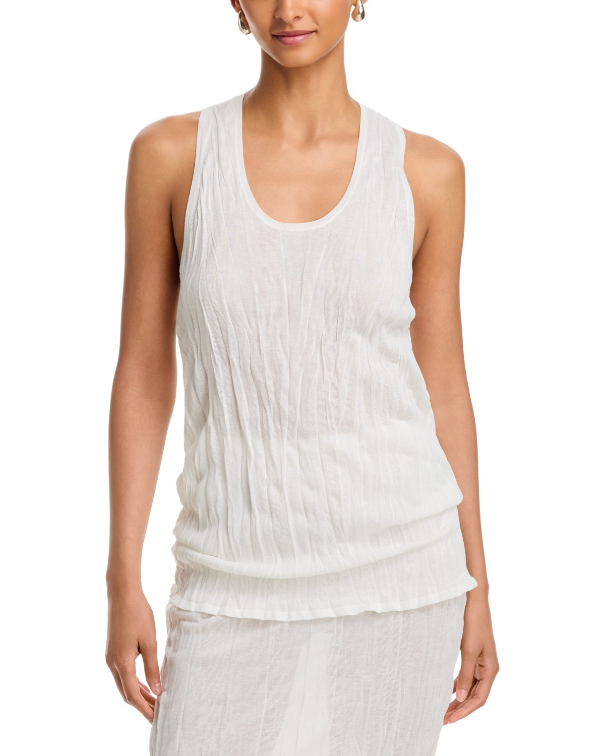 Crinkled Knit Tank