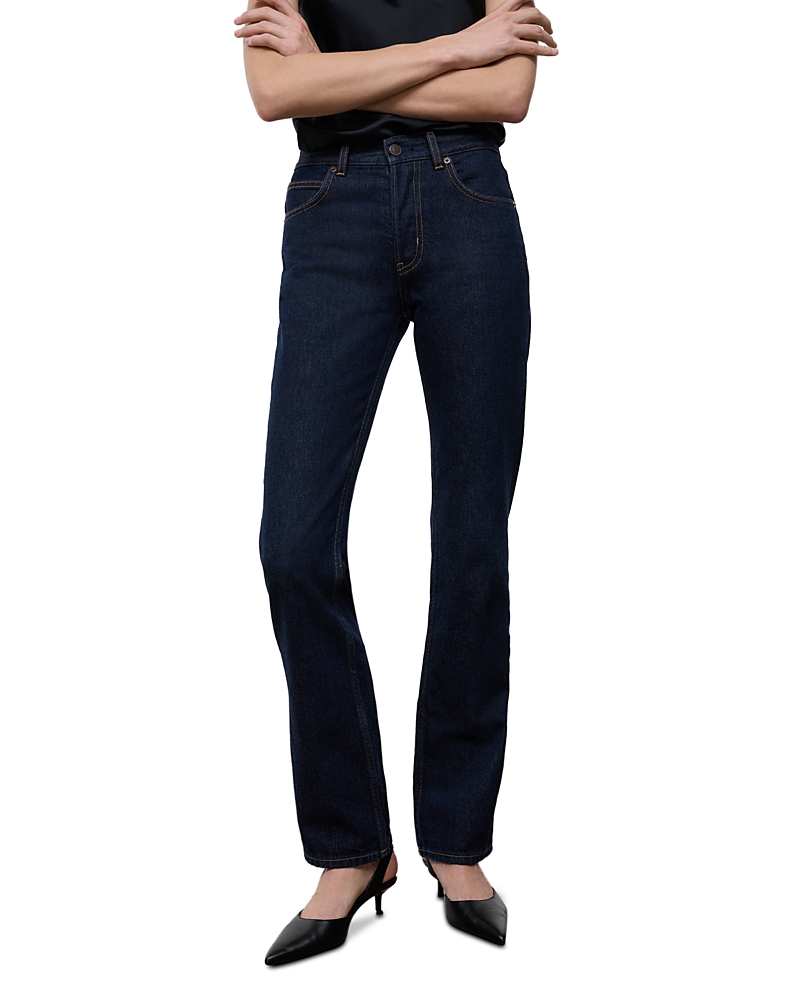 Staud Teddy Mid Rise Straight Jeans in Indigo
