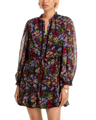 Ditsy Floral Long Sleeve Mini Dress - Exclusive