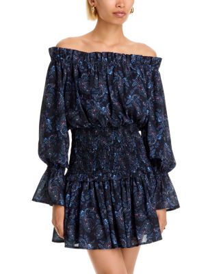 Off The Shoulder Smocked Mini Dress - Exclusive