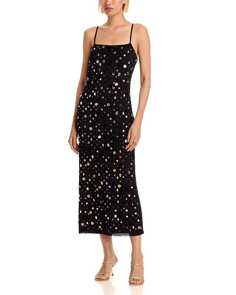 Aqua Paillette Mesh Maxi Dress - Exclusive