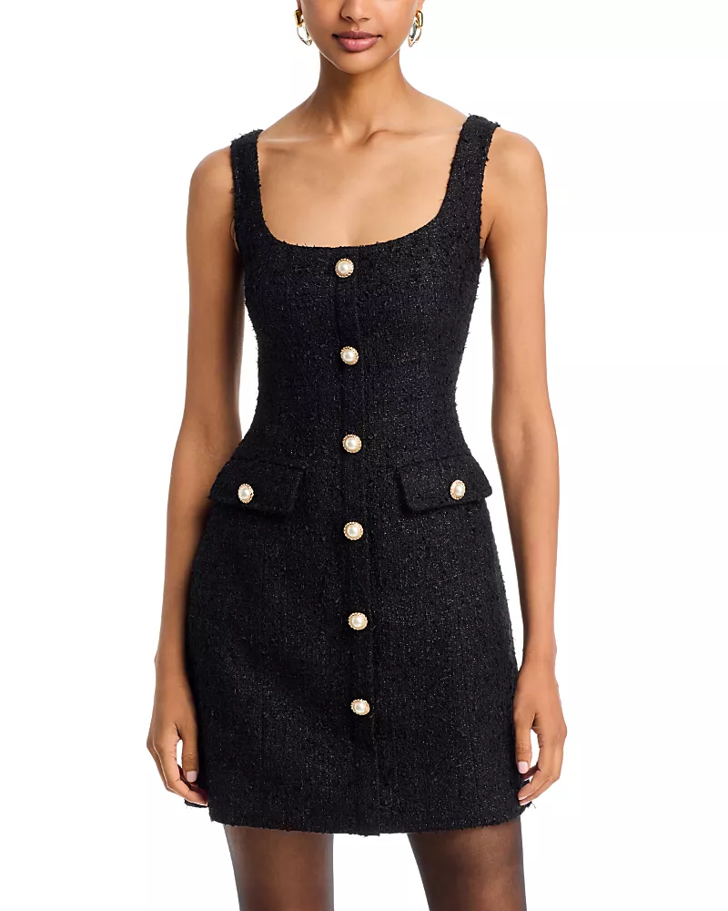 Aqua Shine Tweed Mini Dress - Exclusive