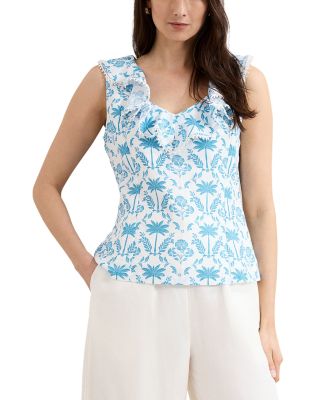 Rhona Ruffle Neck Sleeveless Blouse