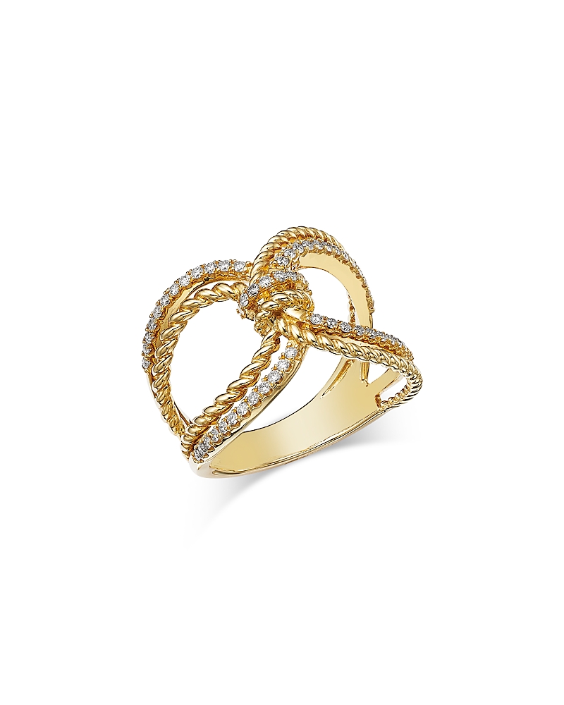 Bloomingdale's Fine Collection Diamond Crossover Ring in 14K Yellow Gold, 0.35 tcw