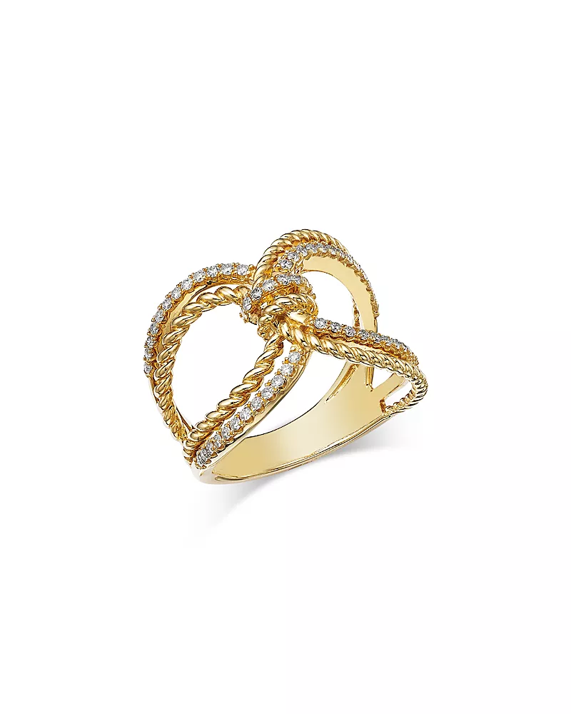 Bloomingdale's Fine Collection Diamond Crossover Ring in 14K Yellow Gold, 0.35 tcw