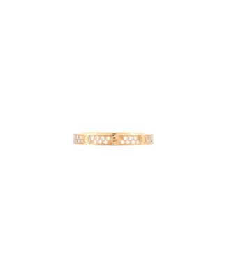  Small Love Wedding Band Pave Diamonds Ring 18K Gold and Diamonds