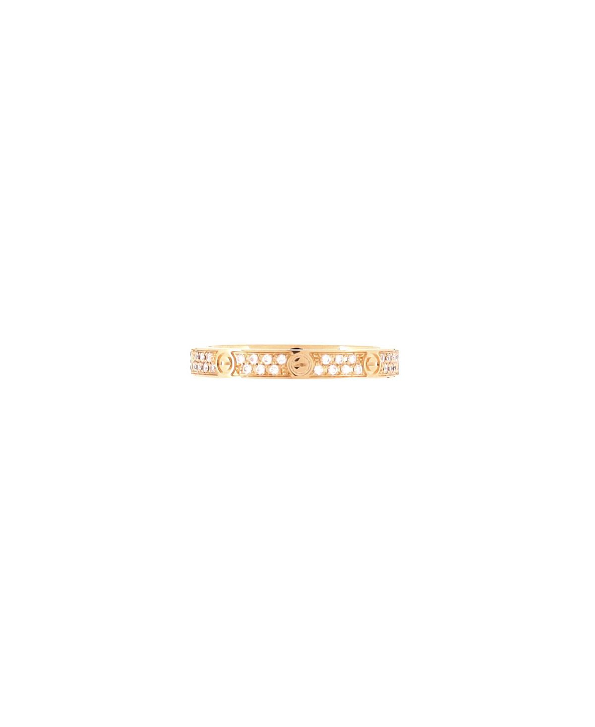Pre-Owned Cartier Small Love Wedding Band Pave Diamonds Ring 18K Gold and Diamonds