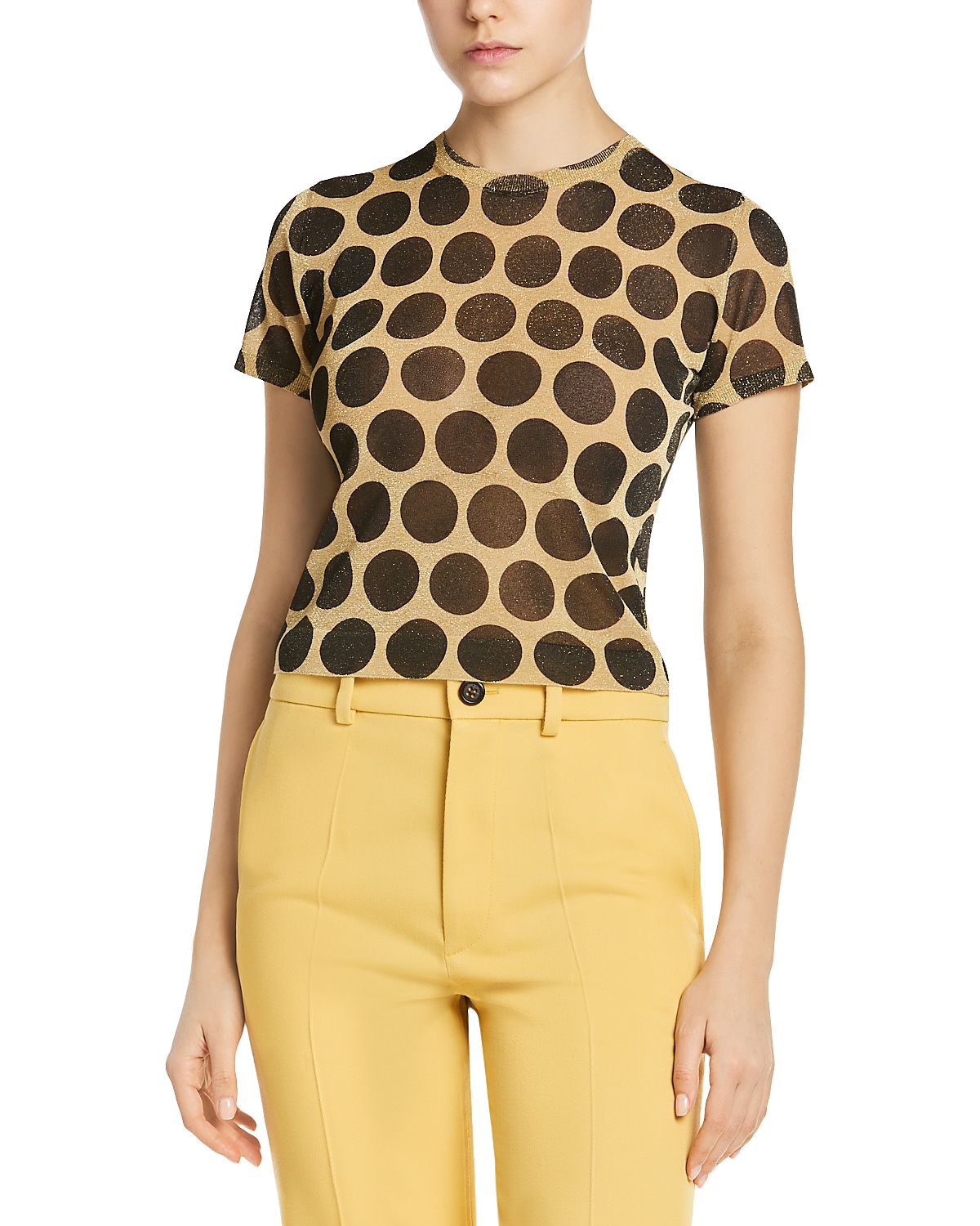 Marni Dot Print Short Sleeve Crewneck Top