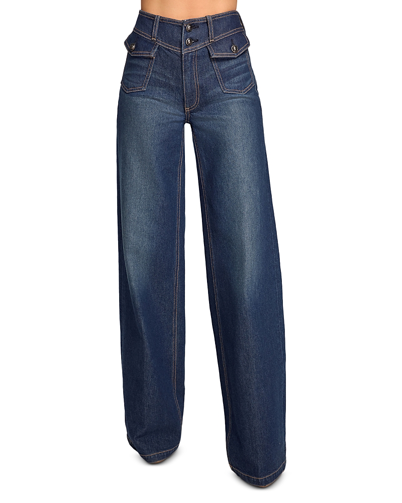 Ramy Brook Ciara High Rise Wide Leg Jeans in Dark Fade