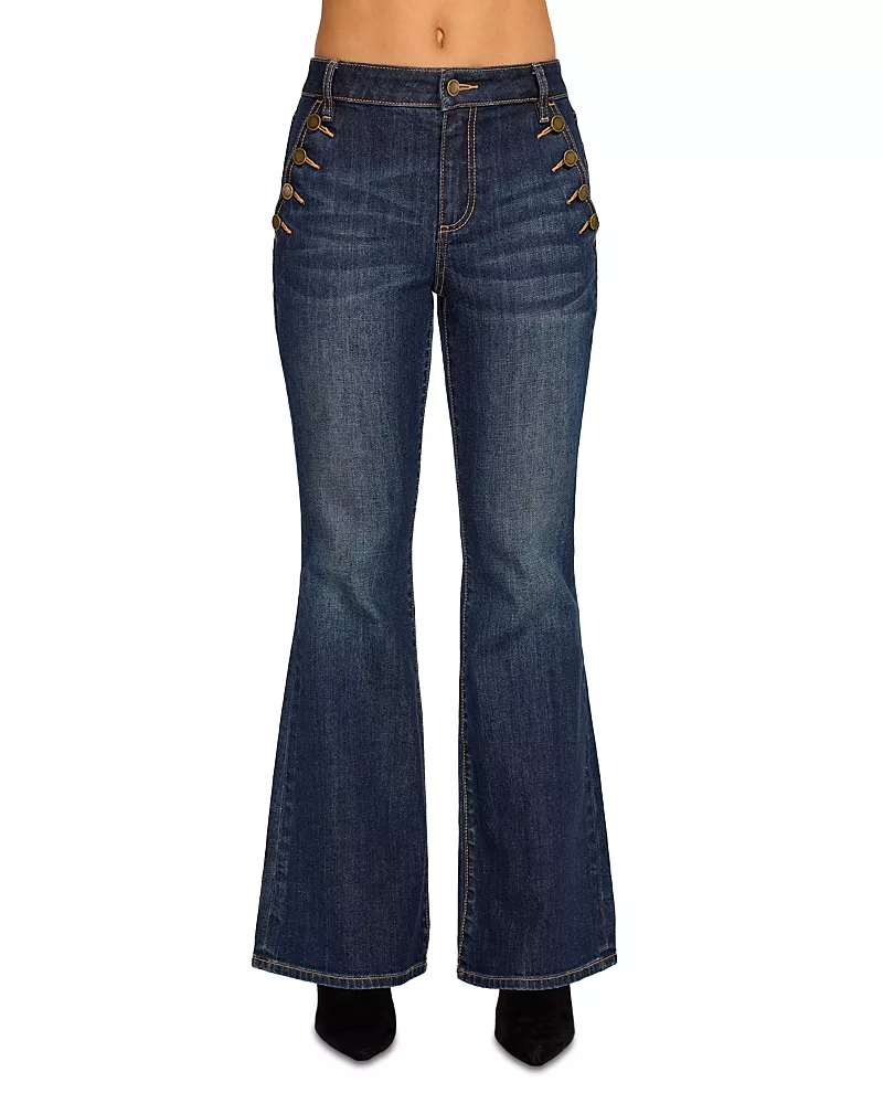 Ramy Brook Demi Helena High Rise Flare Leg Jeans in Dark Rinse