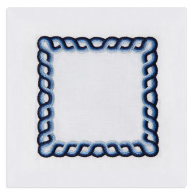 Bodrum Ropework Embroidered Cocktail Napkins, Set of 4