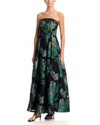 Strapless Jacquard Gown