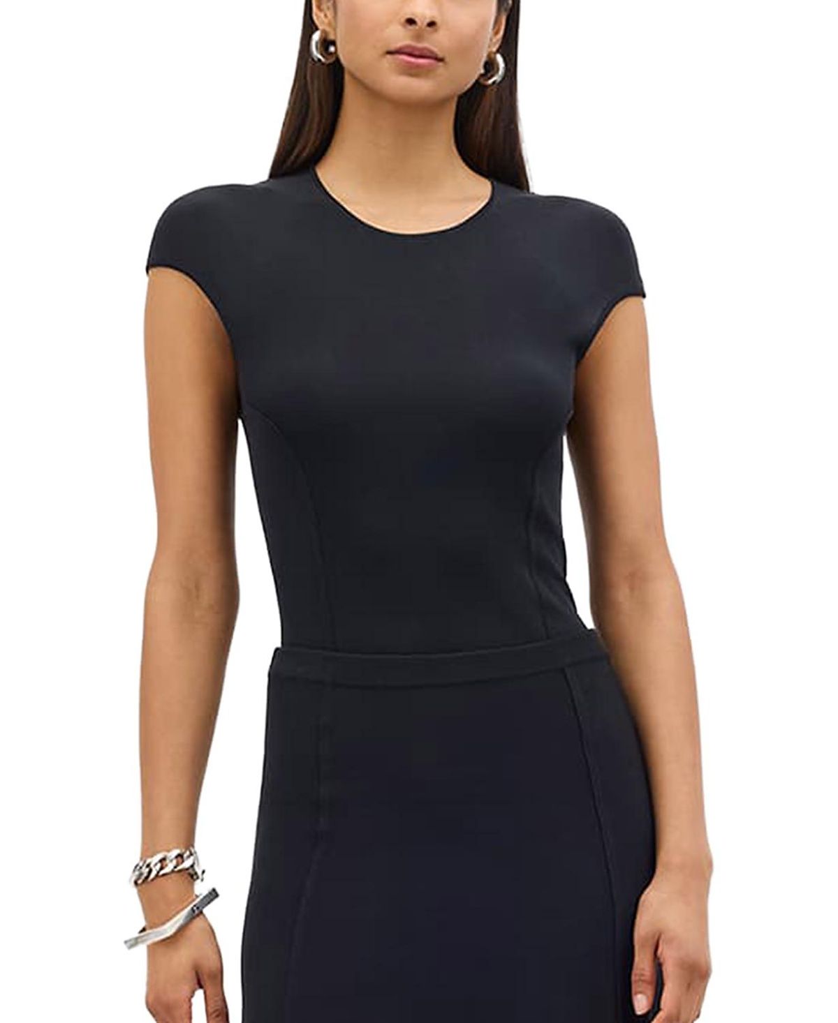 Another Tomorrow Seamed Fitted Top