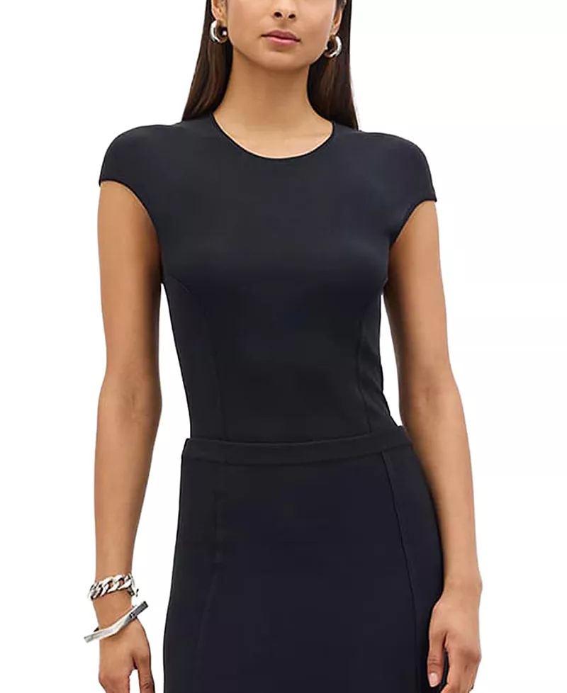 Another Tomorrow Seamed Fitted Top