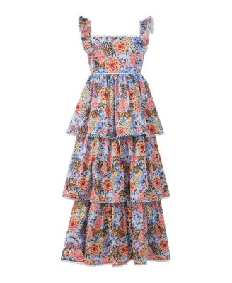  Girls' Iliana Cotton Frill Maxi Dress - Little Kid, Big Kid