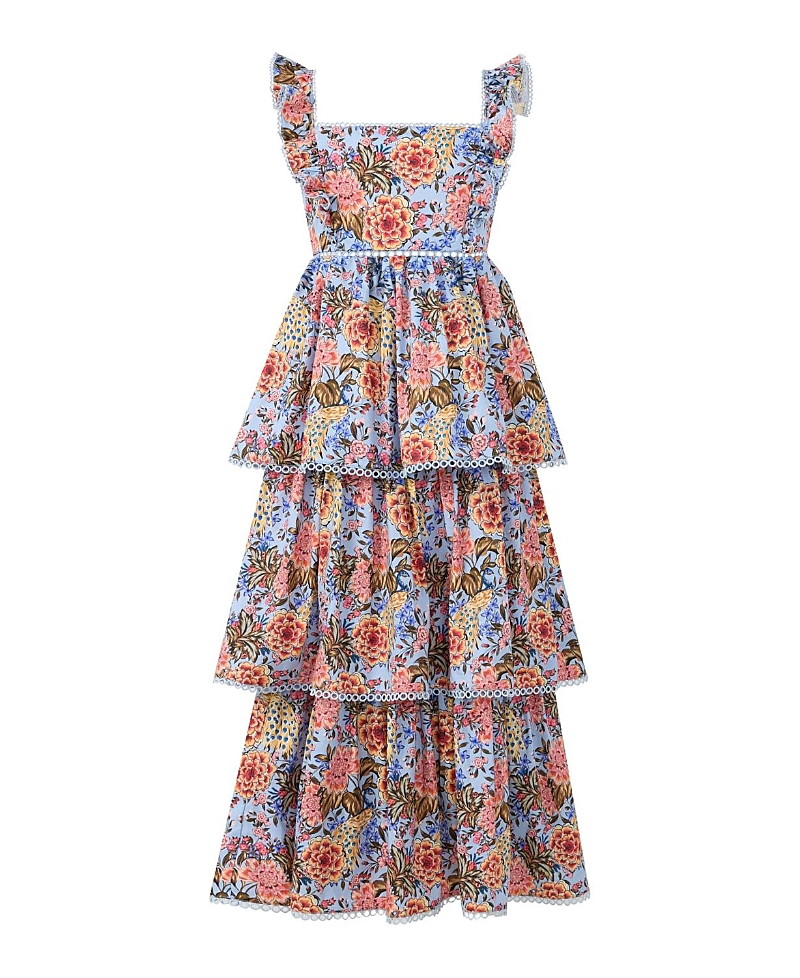 Marlo Kids Girls' Iliana Cotton Frill Maxi Dress - Little Kid, Big Kid