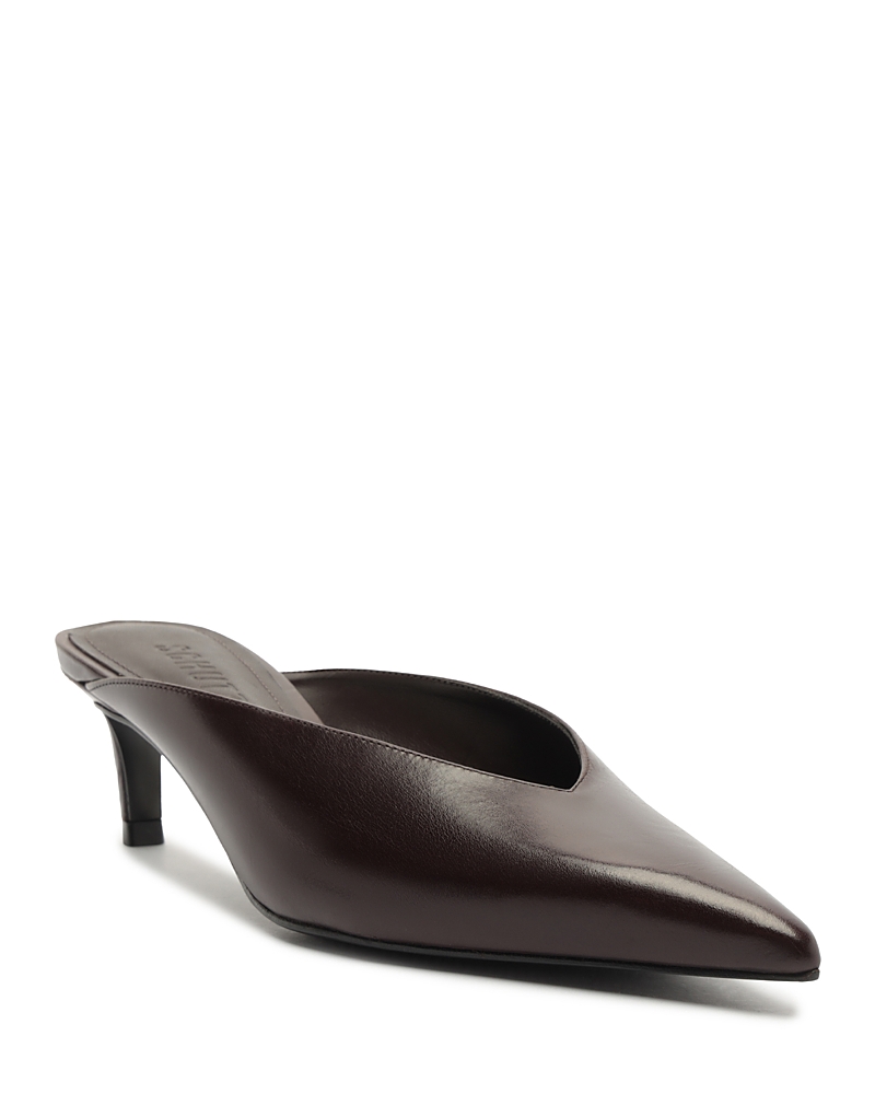 Schutz Women's Loren Leather Mid Pointed Pumps
