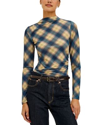 Joelle Printed Mock Neck Top