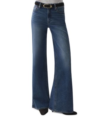 Vivian Mid Rise Wide Leg Jeans in Blue Depths