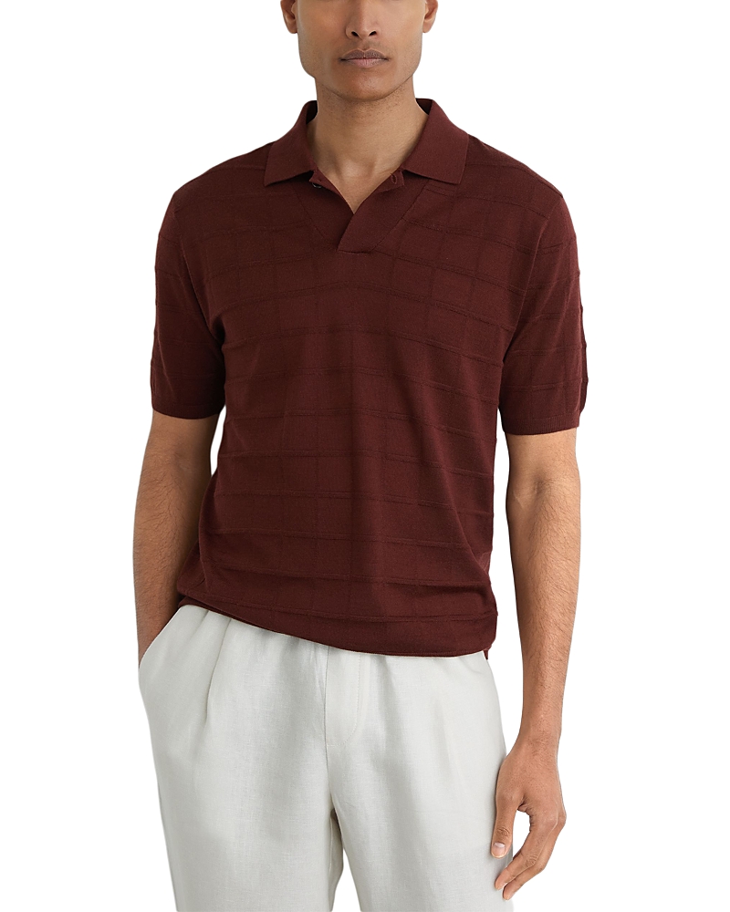Reiss Serval Open Collar Sweater Polo