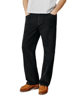 Relaxed Fit Stretch Cotton Cord 30" Jeans in Black