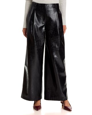 Airey Pleated Faux Leather Pants