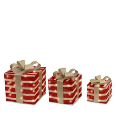 LED Light Striped Gift Box, Set of 3