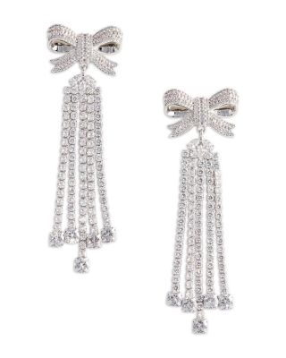Crystal Bow Drop Earrings