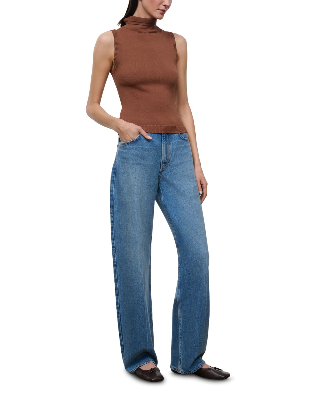Leo High Rise Straight Jeans in Archive Crease