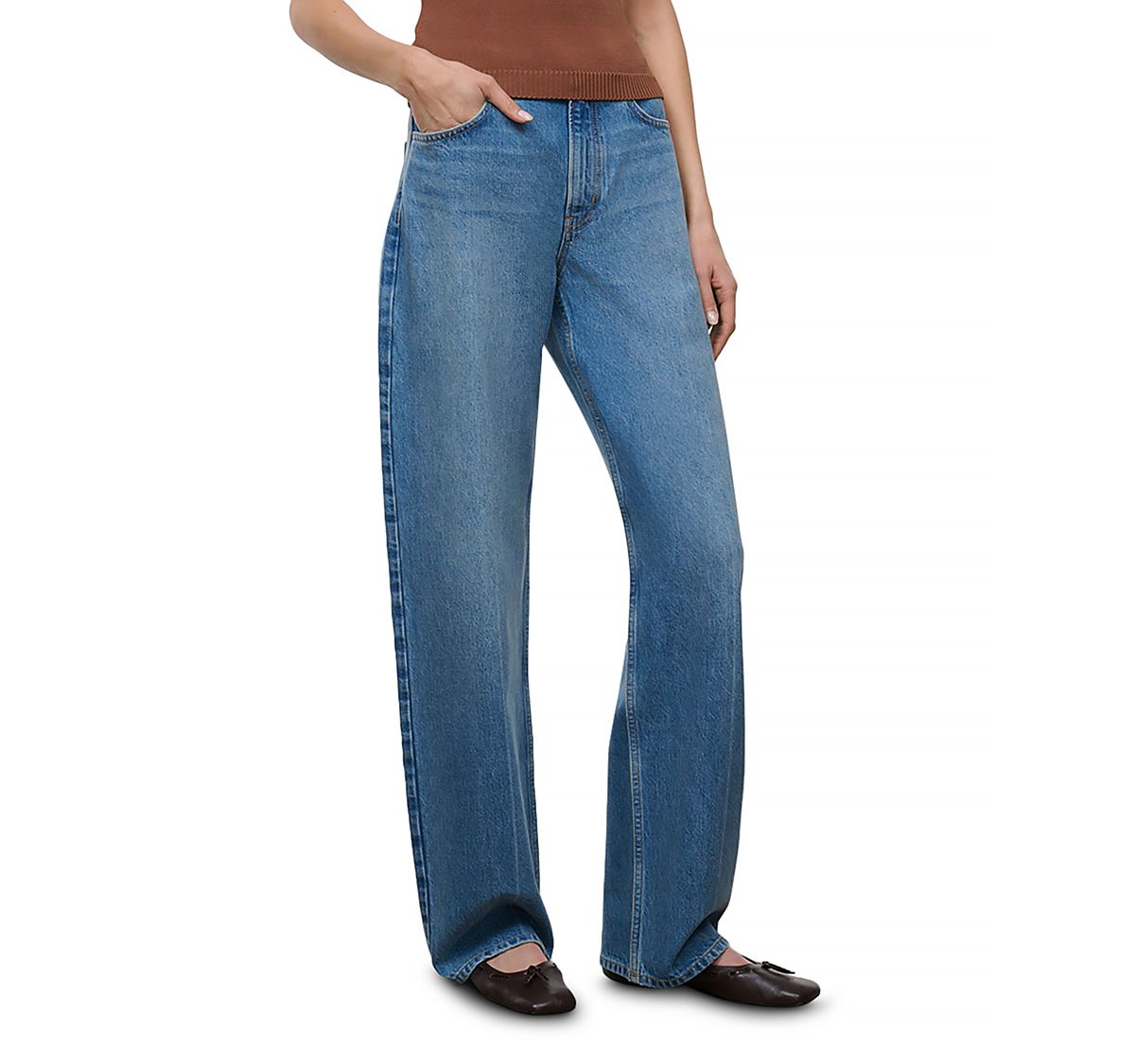 Staud Leo High Rise Straight Jeans