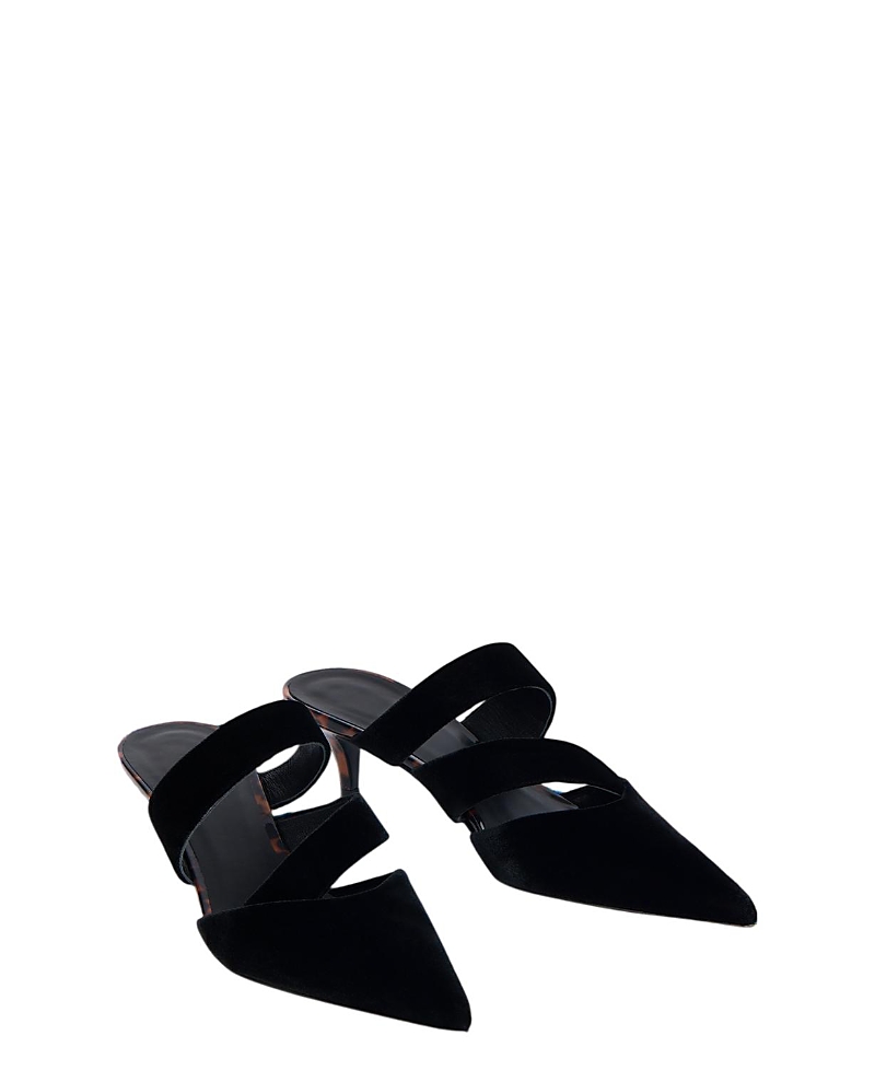 Balmain Women's Velvet and Printed Patent Leather Mules