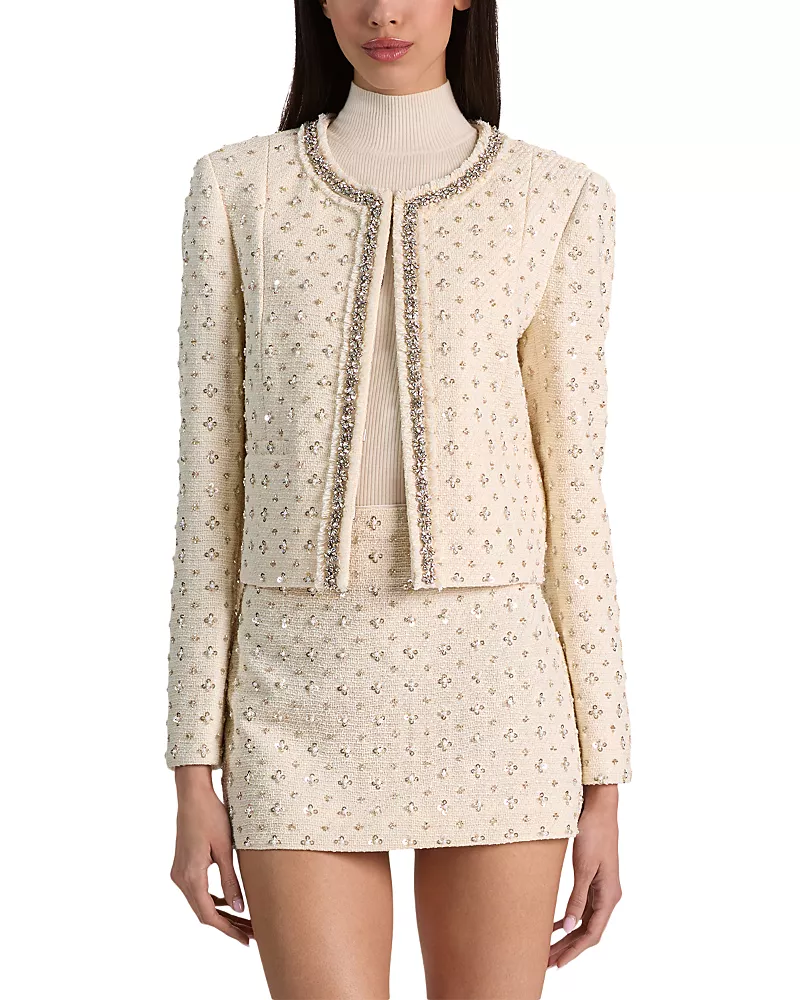 Alice and Olivia Thomasina Cropped Embellished Jacket