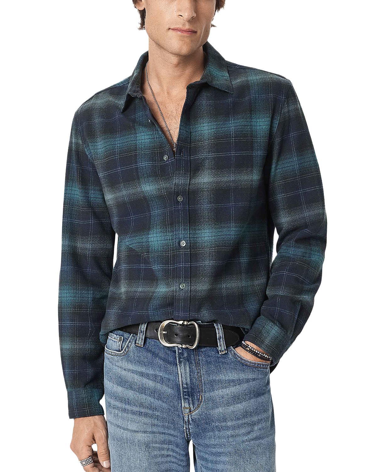 John Varvatos Brindley Plaid Cotton Shirt